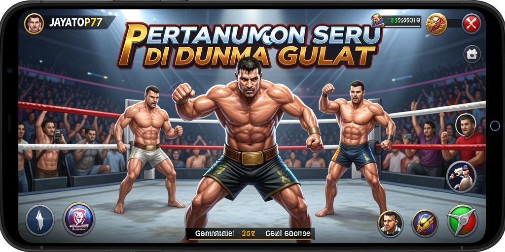 Tangkapan layar utama gameplay JAYATOP77 dengan pertempuran seru antara karakter.