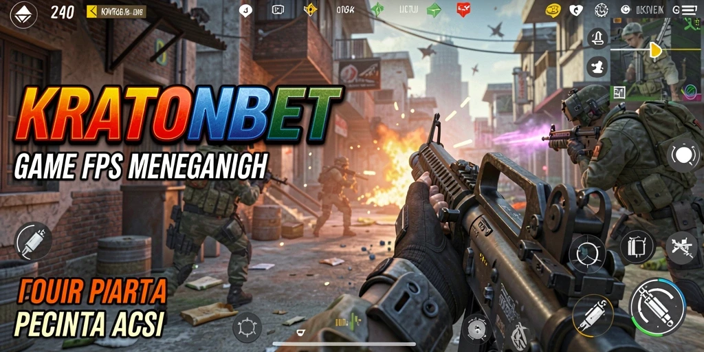 Screenshot gameplay KRATONBET menampilkan aksi seru dalam pertempuran FPS.