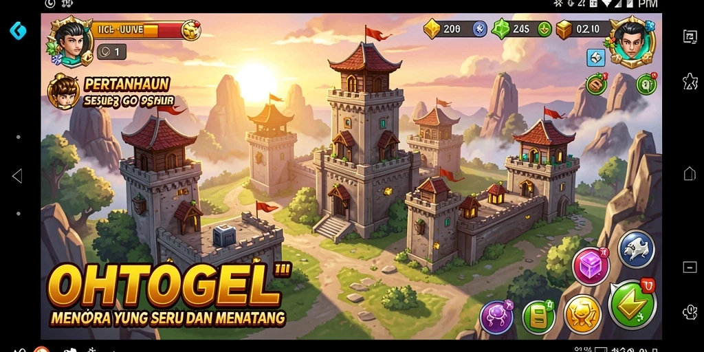 Tampilan seru gameplay OHTOGEL dalam strategi Tower Defense.