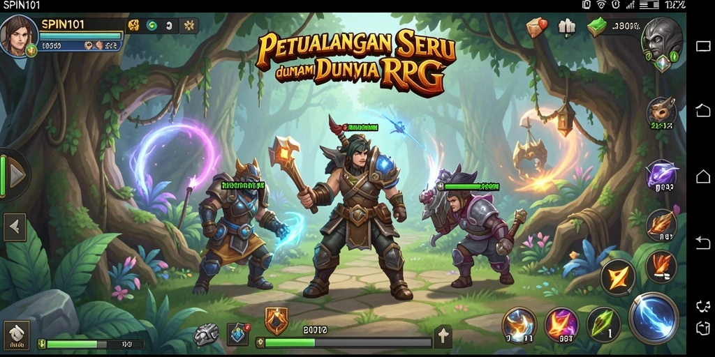 Tampilan gameplay SPIN101 yang mengasyikkan dalam pertarungan RPG.