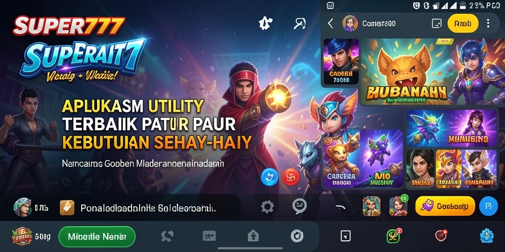Tampilan utama SUPER777 yang menampilkan fitur-fitur Utility yang lengkap.