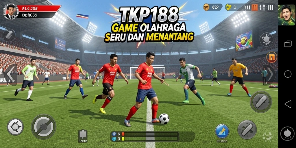 Tangkapan layar gameplay TKP188 yang penuh aksi olahraga.