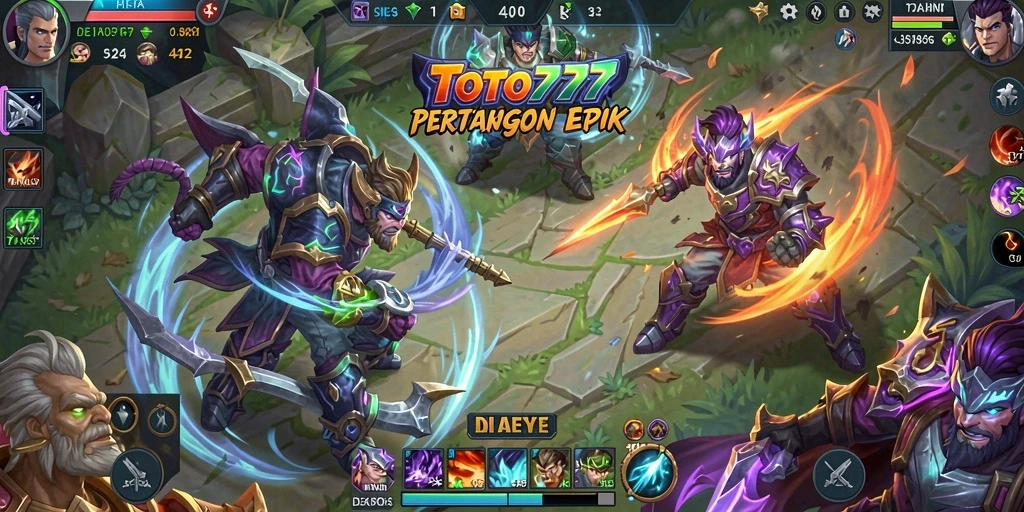 Screenshot gameplay TOTO777 yang menunjukkan pertarungan seru antar karakter.
