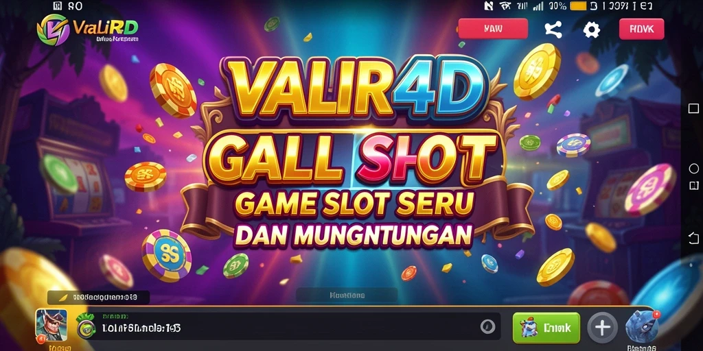 Screenshot gameplay VALIR4D yang menampilkan gulungan berputar dan fitur bonus.